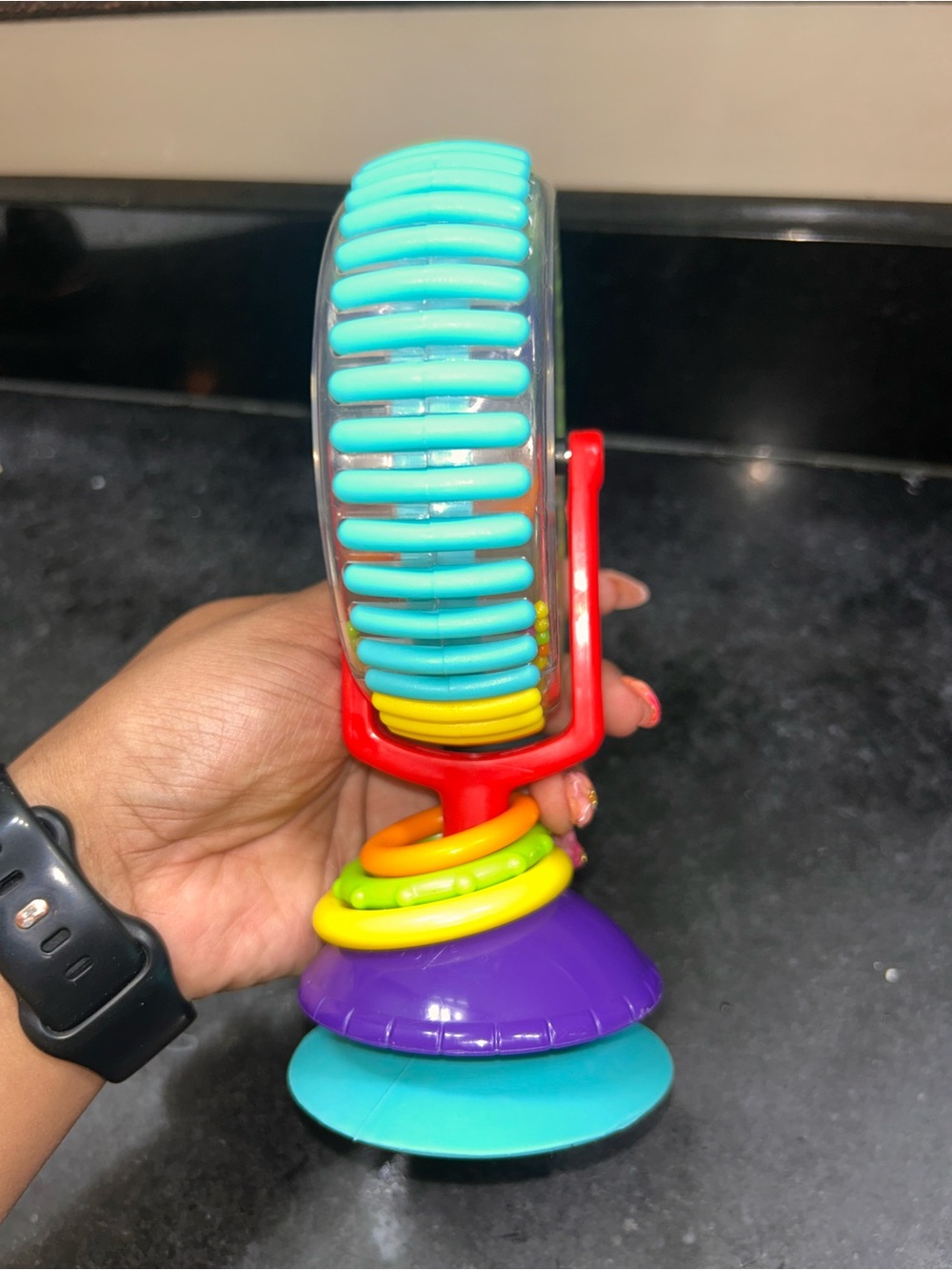 Sassy spin toy, rattle that suctions to table - Picture 2 of 2
